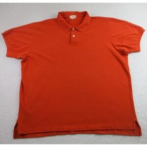 J Crew Oarsman‎ Polo Shirt Mens 2XL Orange Short Sleeve Classic Pique Cotton